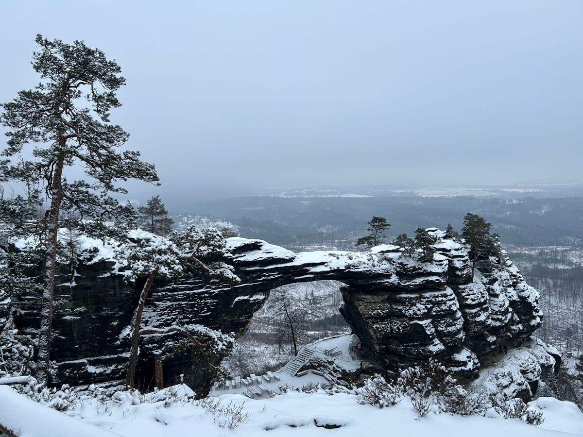 Winter Hiking in Saxon Switzerland and Bohemian Switzerland by Train